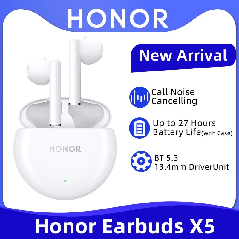 

honor Modren X5 TWS Headphone Bluetooth Call Noise Cancelling True Wireless Earphone 27 Hour Battery Life For HONOR 90