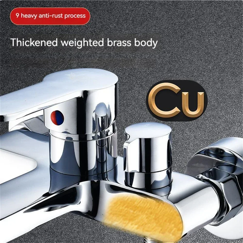 Household Shower Faucet Bathroom Hot and Cold Water Bath Mixer Bathtub Tap Brass Bathroom Fixture Brass Shower Faucet 6