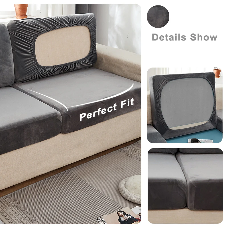 Velvet Sofa Seat Cover Cushion Cover For Living Room Thick Soft Stretch Sofa Covers Washable Sofas Slipcover For Home Hotel 5