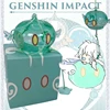 Genshin Impact Wind Chime Anime Slime Wind Bells Pendants Genshin Slime Borosilicate Glass Chimes Japanese House Decoration Gift 1
