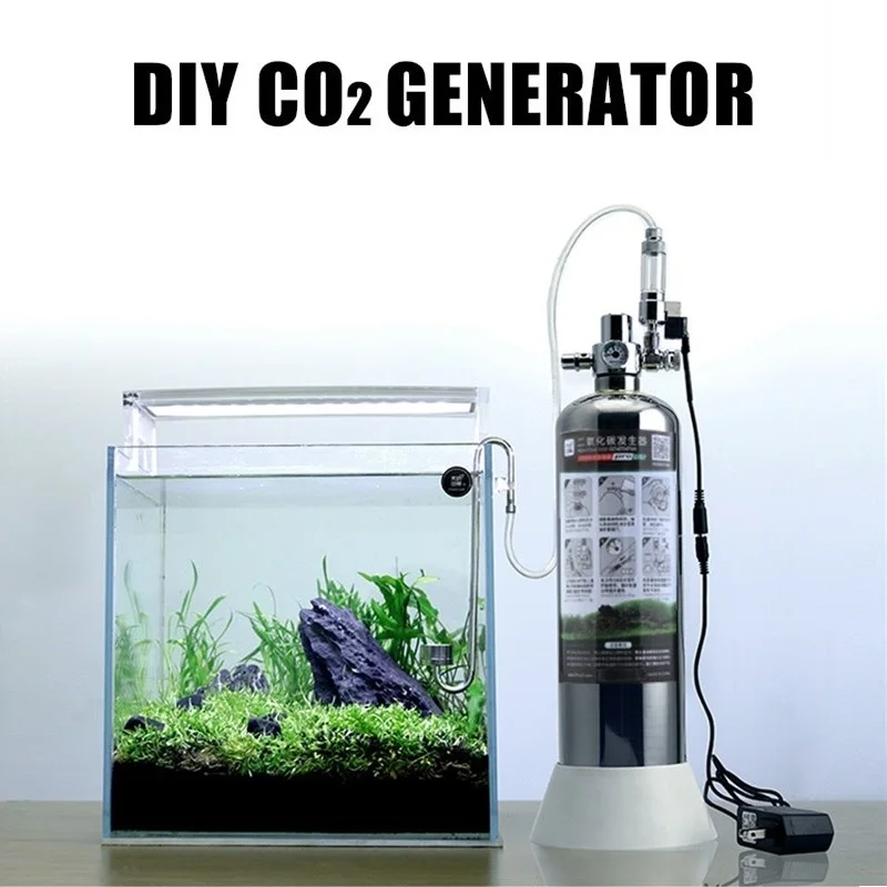 Sistema generador de CO2, Kit de Reactor de dióxido de carbono con contador  de burbujas automático y difusor para plantas de acuario D701 이화탄소