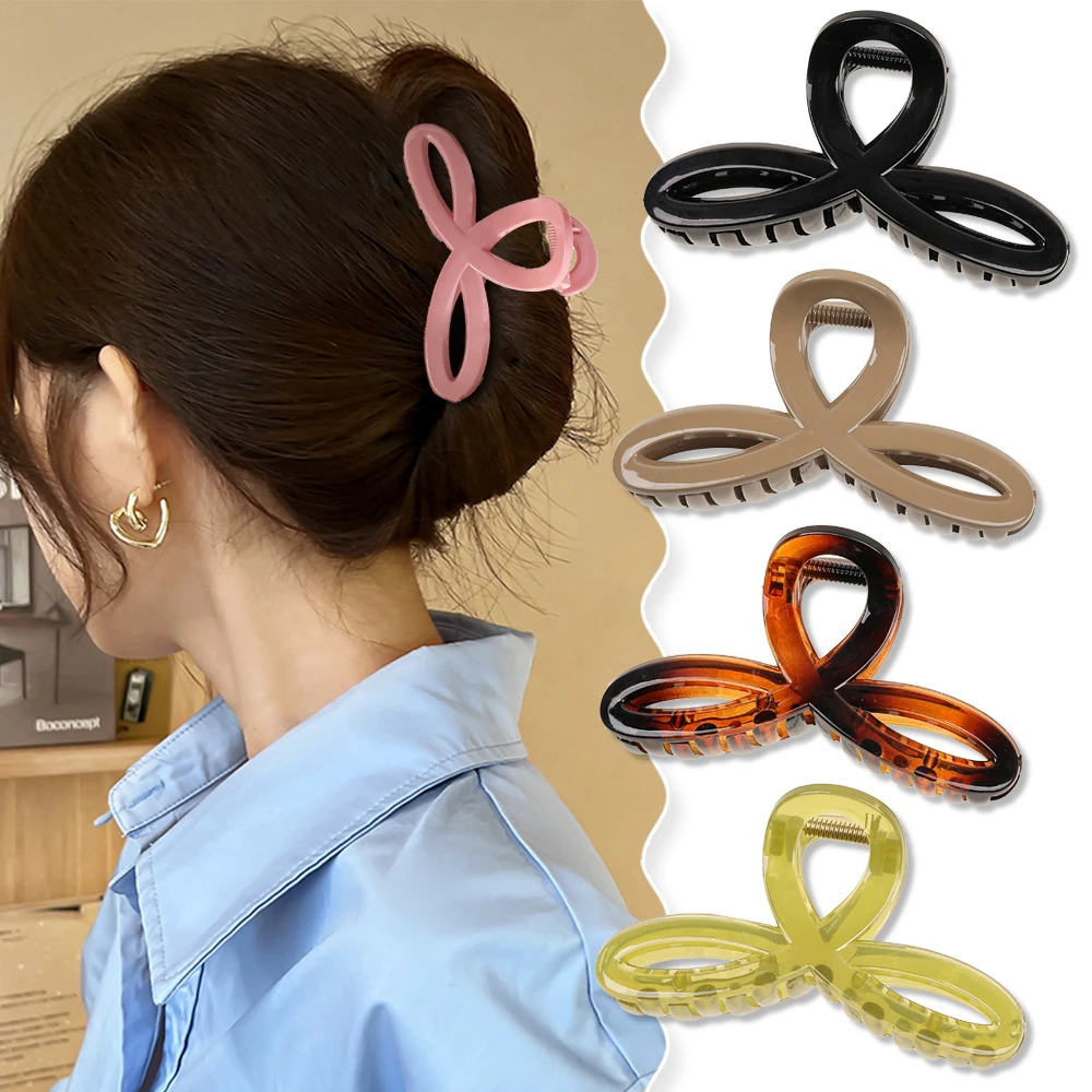 

Ponytail Bow Large Hair Claw Crab Solid Acrylic Bowknot Hair Clips Hairpins Girls Barrettes Headbands Hair Accessories for Women