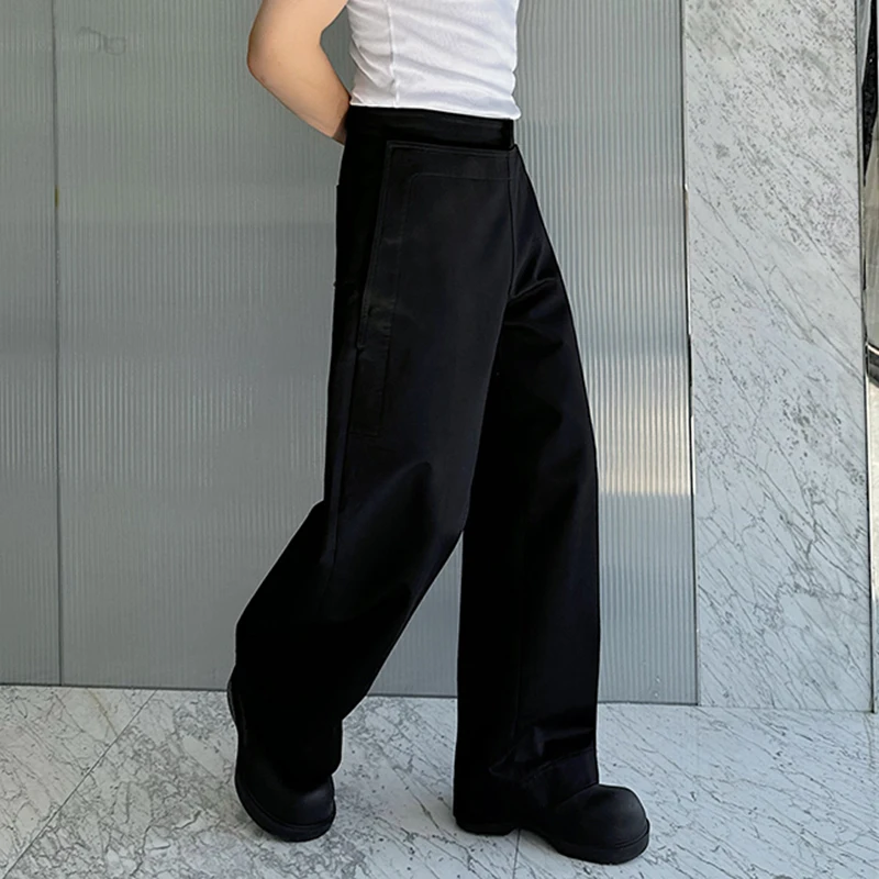 IEFB New Fashin Korean Style Men's Casual Pants Double-layer Straight Wide Leg Pants Solid Color Niche Stylish Men Wear 9C7056 2