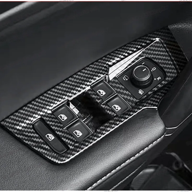 carbon fiber car window armrest switch trim control panel trims for