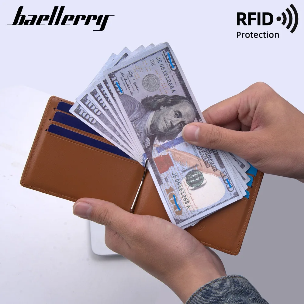 Baellerry Carbon Fiber RFID Wallet for Men, Ultra Thin Business Card Holder with Anti-Demagnetization