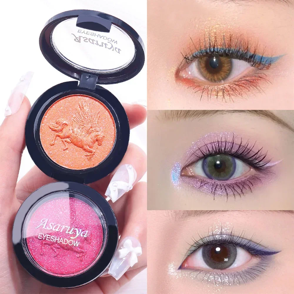 3D Relief Glitter Eyeshadows Powder Metallic Ultra-Fine Highlighters Chrome Shiny Powder Multifunction Women Make Up Blue Purple Eye Shadow