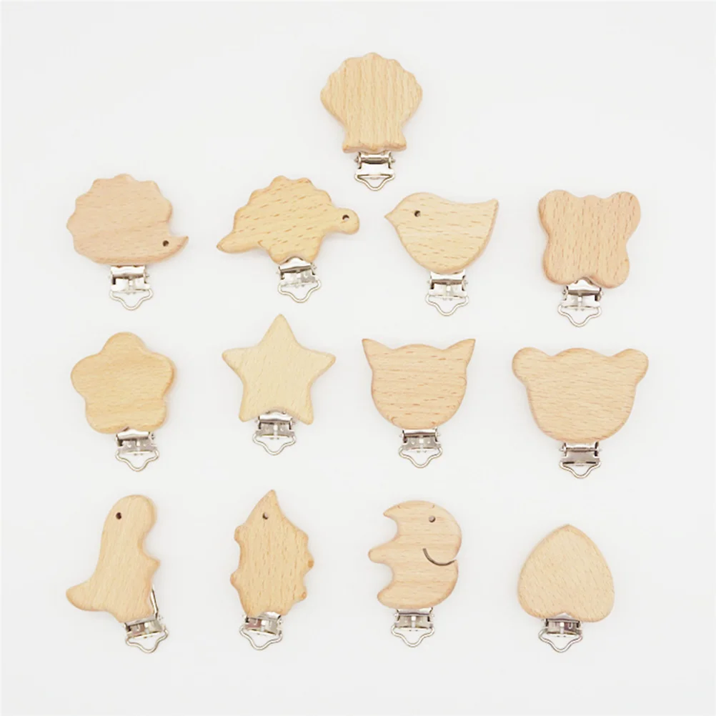 

17 Natural Beech Wood Pacifier Clips Wood Pacifier Clips Pacifier Clips for Toddlers Infant Kids