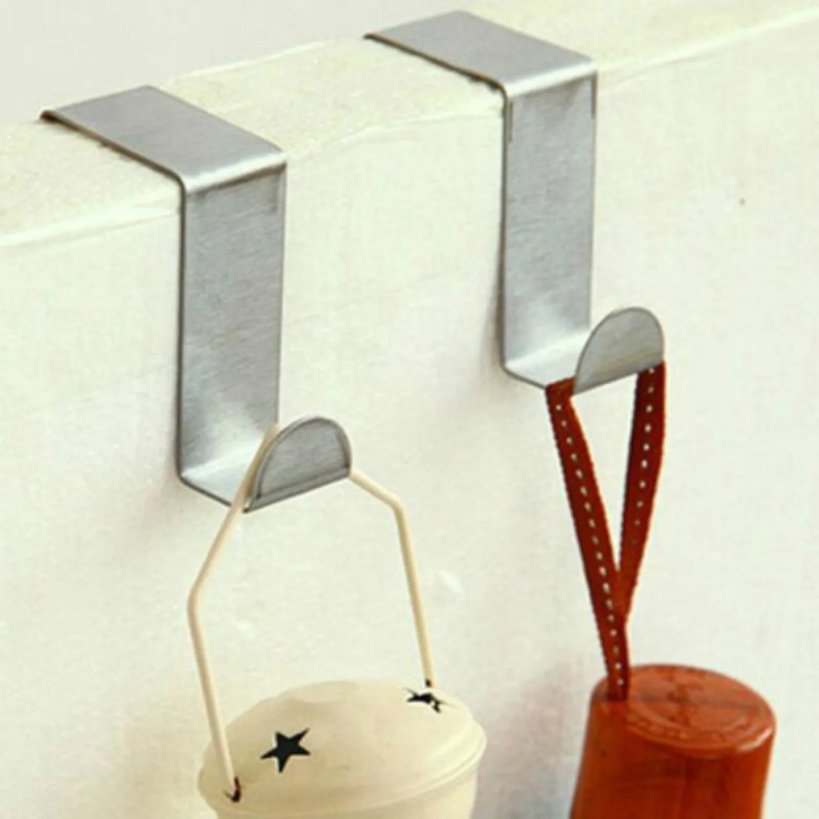 

5PCS Over Door Hook Kitchen Cabinet Clothes Stainless Hanger Organizer Holder