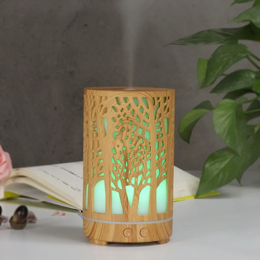 Description Picture 5 of item200ml 7 Color LED Diffuser Ultrasonic Air Humidifier Forest Essential Oil Diffuser Halloween Woodgrain essential oil diffuser