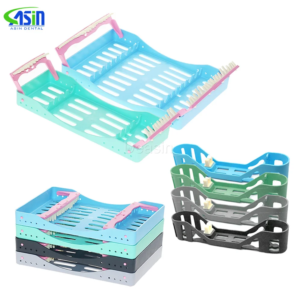 

3/5/10 elevator Holders Dental Autoclave Cassette File Burs Disinfection Holder Plastic Surgical Sterilization Box Dental Tool