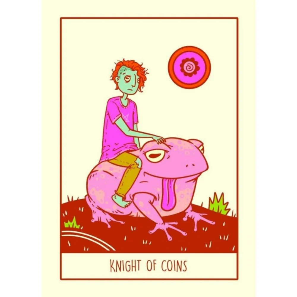 9*6.5cm Squid Cake Tarot 78 Card Deck with Knights Riding Creatures, Quirky Faces and A Delicious Colour Palette 4