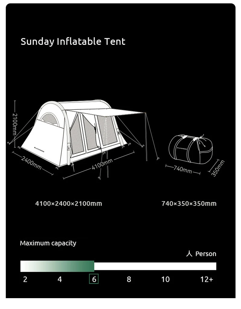 Inflatable Camping Tent with Pump, Glamping Tents, Easy Setup 4 Season  Waterproof Windproof Outdoor Blow Up Tent, Luxury Cabin Tent with Mesh  Windows & Doors - Yahoo Shopping