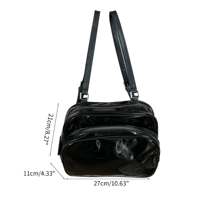 Fashion Pu Leather School Backpack College Bookbag Travel Casual Bag for Student