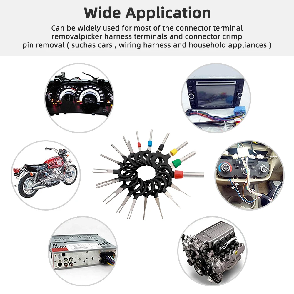 Car terminal removal tool electrical wiring crimp connector pin extractor kit keys wire plug repair tool car disassembly tools car terminal tools