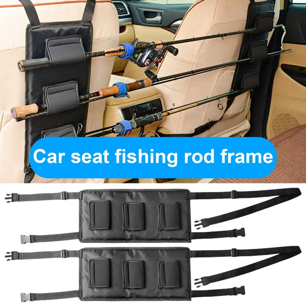 1 Pair Vehicle Fishing Rod Racks High Load-bearing Fastener Tape Braided  Belt Car Seat Adjustable Fishing Rod Holders for Car