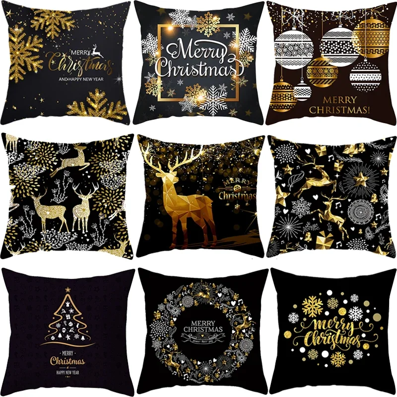 

Christmas Cushion Cover Merry Christmas Decorations for Home 2021 Christmas Ornament Navidad Xmas Santa Natal Noel New Year 2022