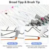 48/60/80/120 Colors Dual Tip Brush&Chisel Permanent Art Marker Pens with Base & Outline Markers Drawing Supplies Kit-Refillable 3