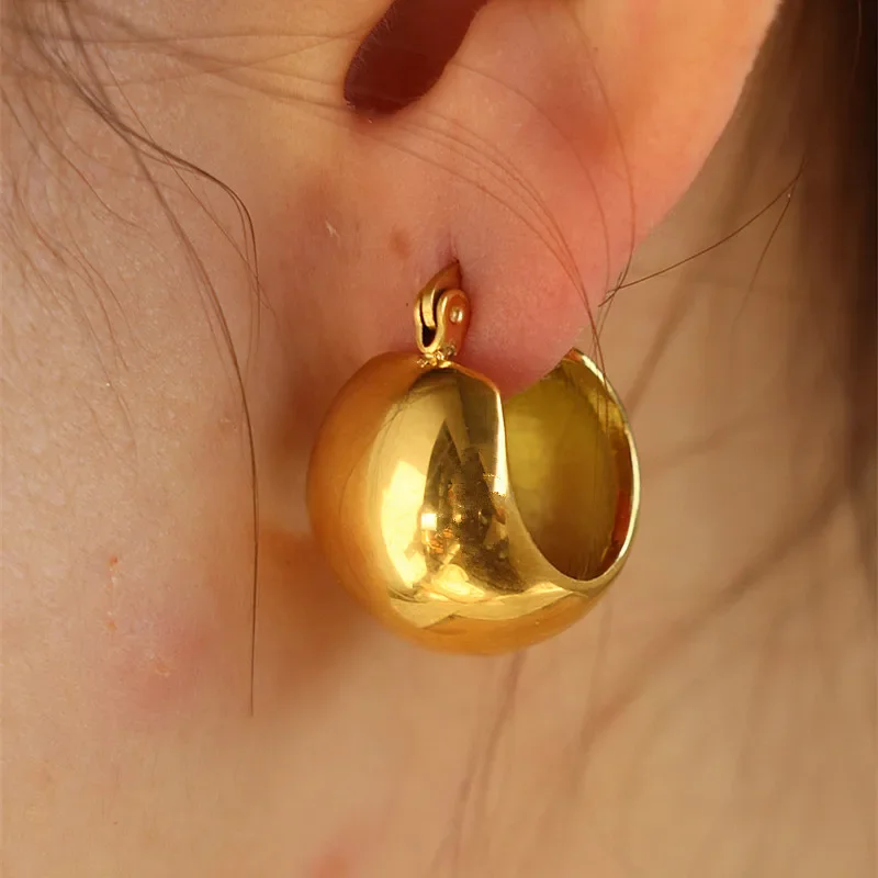 

Латунные серьги с полубальным золотом 18 карат, Женские Ювелирные изделия, блестящее вечернее платье, подиумный редкий Корейский Японский тренд в стиле INS бохо