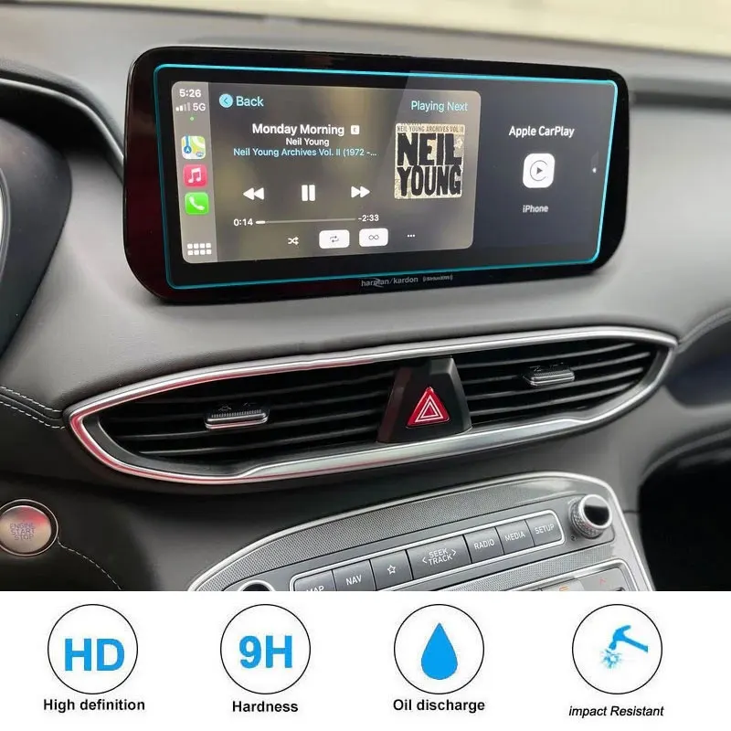 

Tempered glass screen protector for Hyundai Santa Fe TM 2021 10.25 inch car navigation 9H tempered glass screen protective film