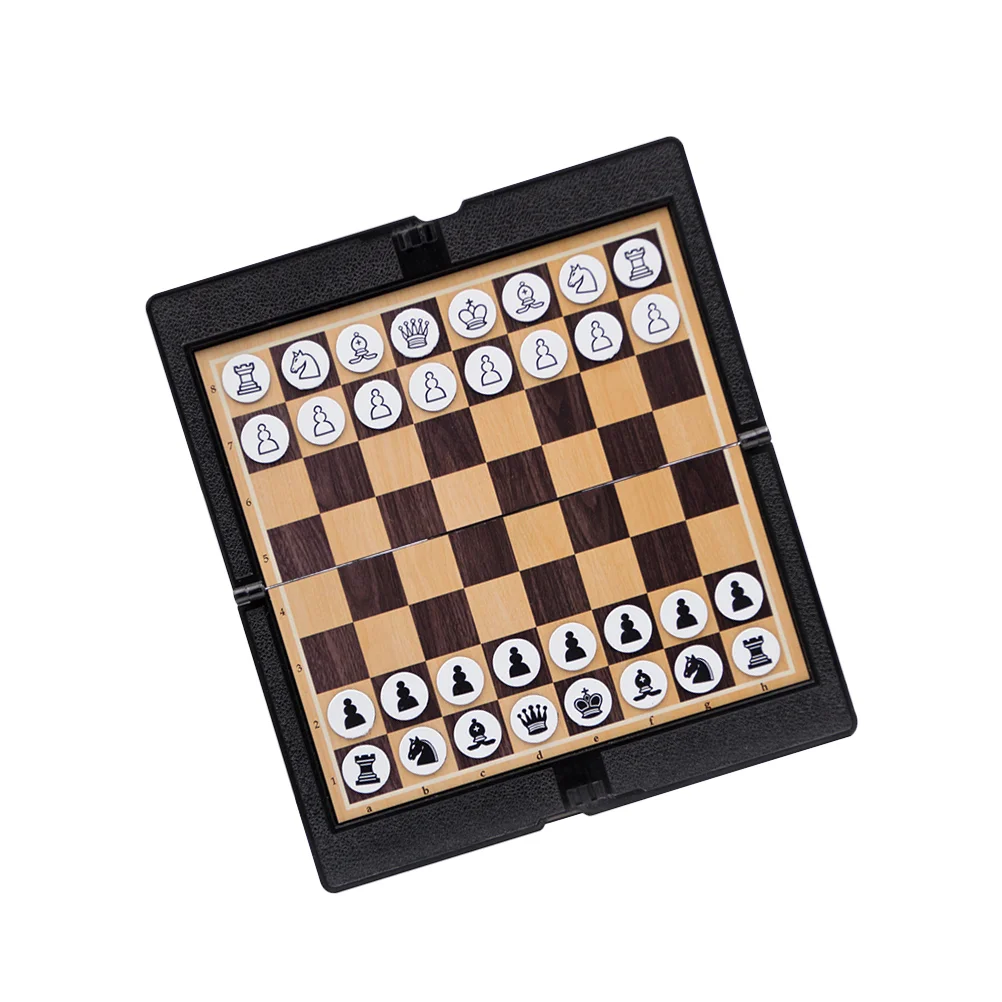 1 Set Chess Checkers Synthetic Foldable Home Game Adults Portable for Board Kids
