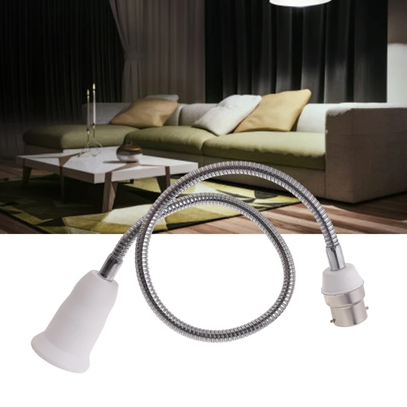 B22 to E27 Extender Light Holder Adapter 360&deg; Adjustable Flame Retardant PBT Extension LED Lamp Base Bulb Socket Adapter