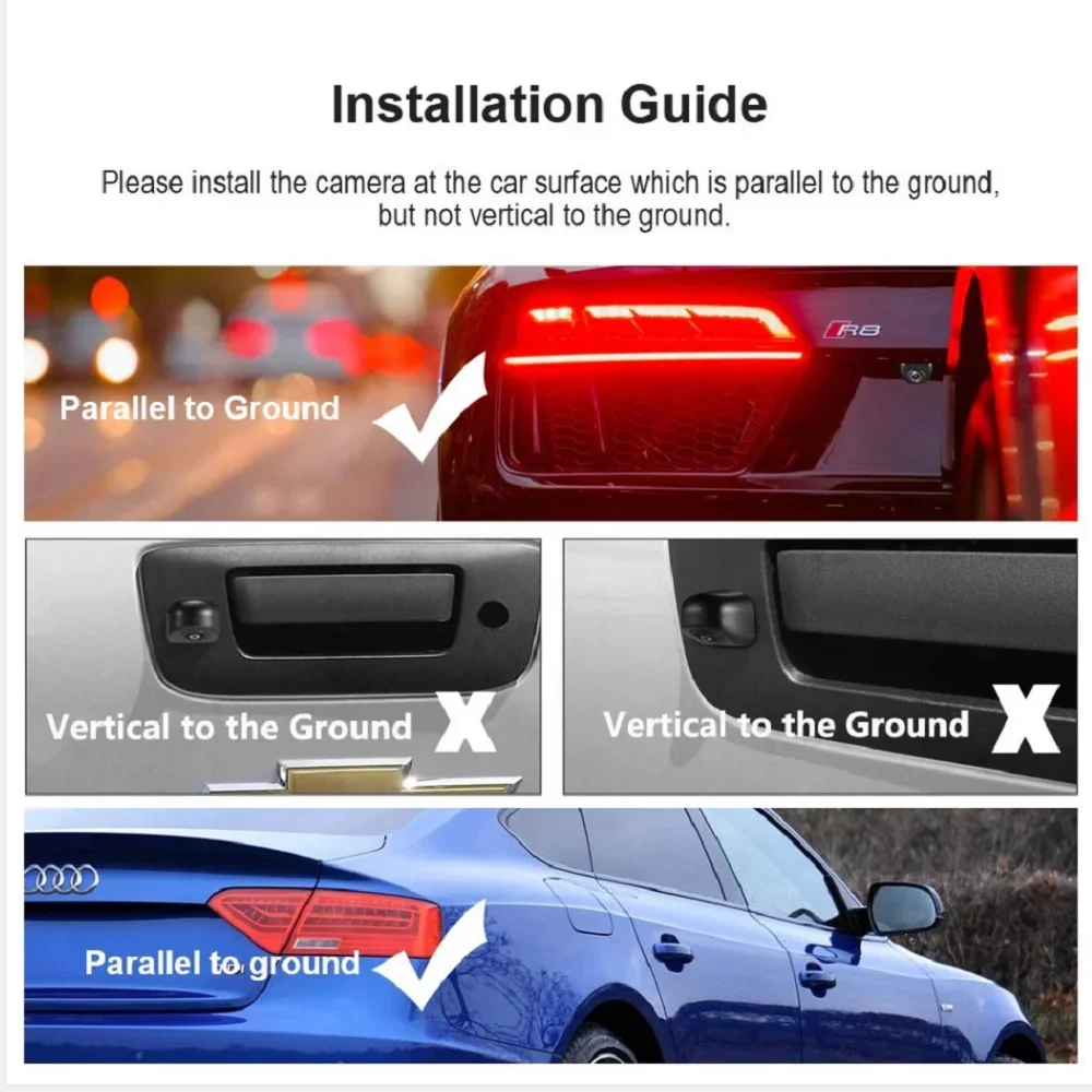 Rear View Camera HD Vehicl Waterproof Rear View Parking Cam Auto Car Reverse Backup Universal Night Vision CCD HD Automobiles