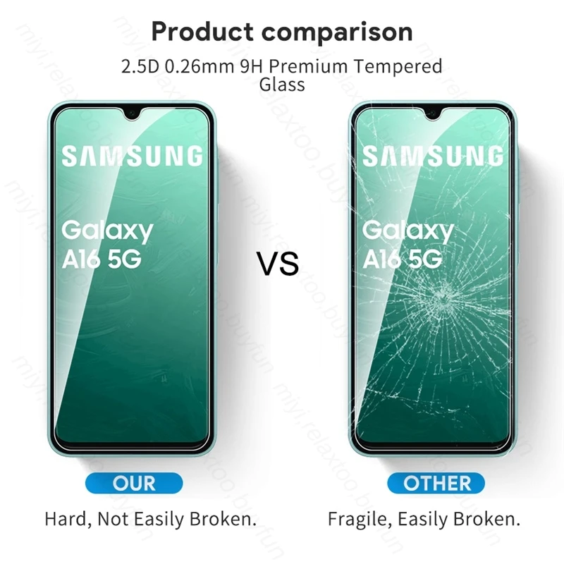 5Pcs Protective Glass Case for Samsung Galaxy A16 5G Tempered Glass Screen Protector on SamsungA16 Sumsung A 16 16A 4G/5G 2024 6