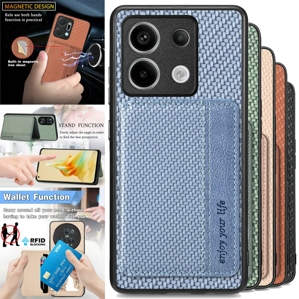 Per Xiaomi Poco X6 Pro M6 X 6 13T 12T 13 Lite 5G Custodia Posteriore Supporto Magnetico In Pelle Telefono Mi 11 Lite Redmi Note 13 Pro Plus 11T C65