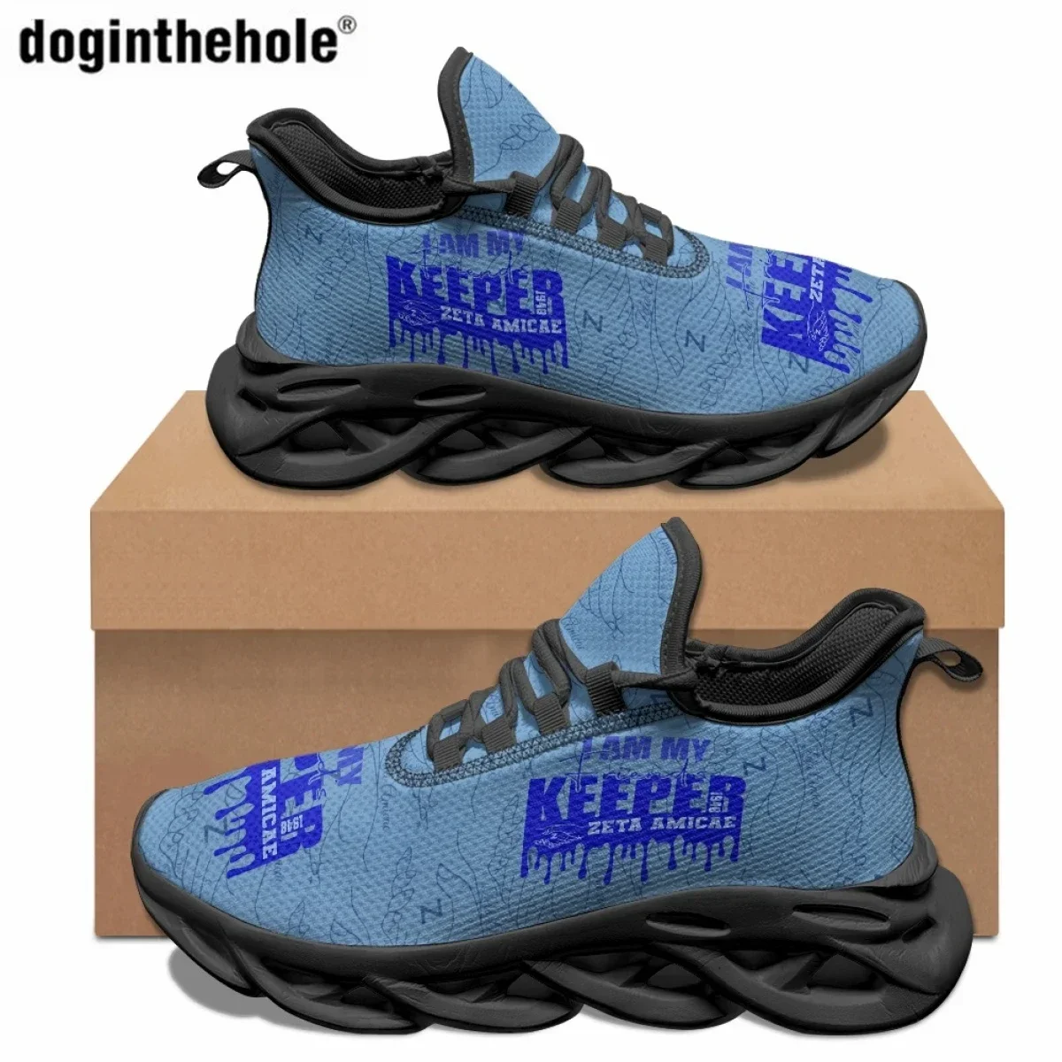 Zeta Amicae Sorority Women's Casual Shoes Comfort Breathable Outdoor Sports Shoes Classic Lace Up Non-slip Sneakers