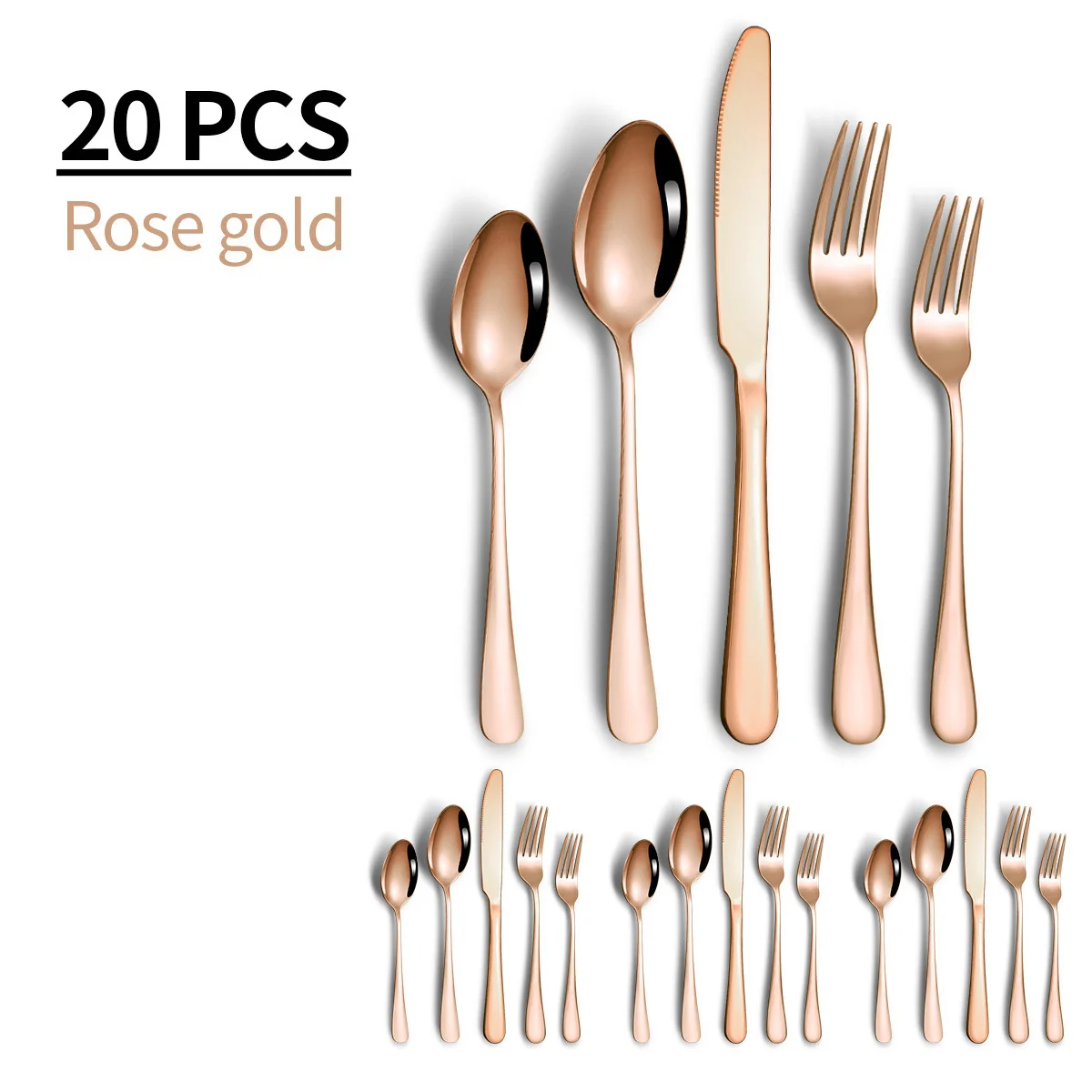 20pcs Rose Gold