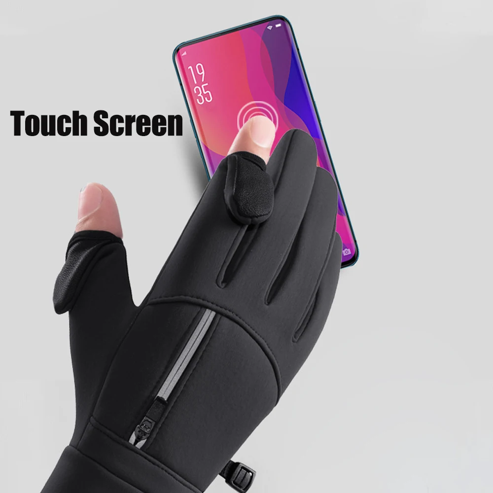 Winter Warm Touch Screen Gloves Outdoor Windproof Waterproof Cold-proof Gloves Men Driving Cycling Fishing Ski Gloves 5