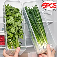 5/1Pcs Noodle Storage Box Long Noodle Preservation Box Plastic Large Capacity Spaghetti Rectangle Food Fresh-keeping Sealed Box 1