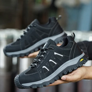 Steel Toe Shoes Comfortable Work Shoes Non Slip Smash Stab Resistant Sneakers Breathable Lace Up Safety Sneakers for Men Women 3