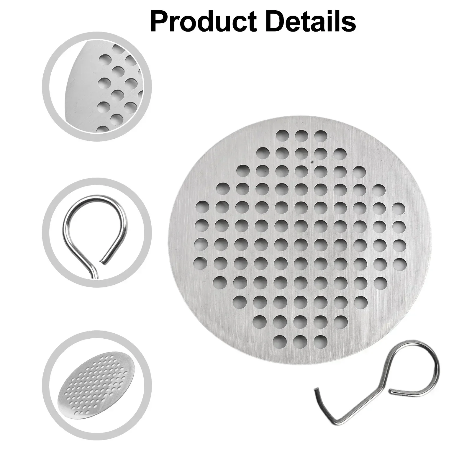 Stainless Steel Shower Sink Strainer Drain Hair Filter Cover For Bathroom Shower Circular Floor Drain Cover Hair Filter Screen sink strainer