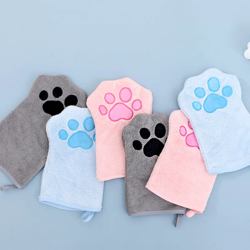 Pet Bath Gloves Microfiber Quick Drying Dog Cat Bathing Towel Soft Double Sided Puppy Kitten Grooming Gloves Pet Supplies 1 pair