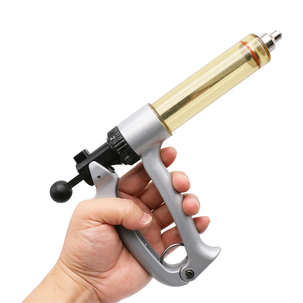 1 pz Siringa Continua Bestiame Semiautomatico Veterinario Farmaci Alimentatore Maiale Bovini Pecora scala Regolabile Siringa per Vaccini - immagine 2