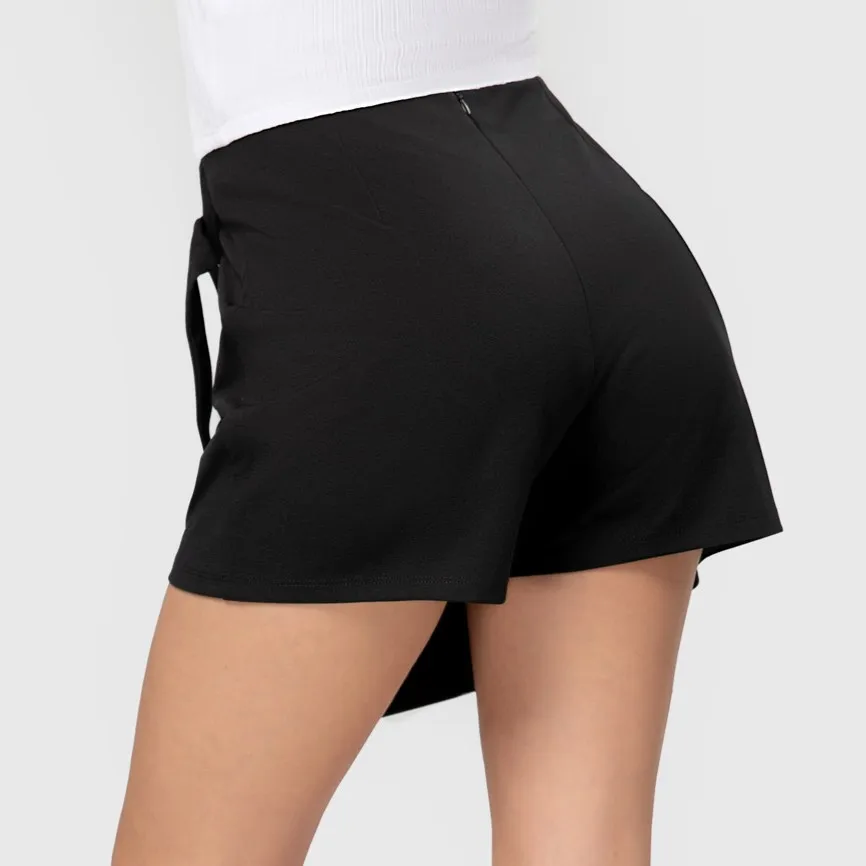 Description Picture 4 of itemFASHIONSPARK Women's Asymmetrical Wrap Shorts Skirt Elastic Waisted Slit Hem Skort Mini Culotte Casual Beach Summer Zipper Short