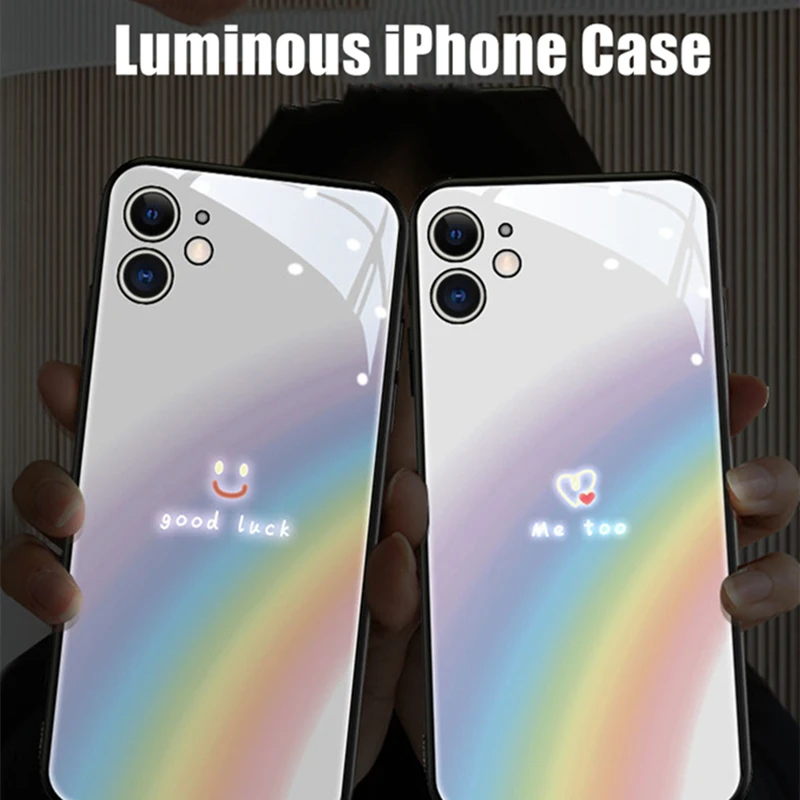

Colorful Rainbow Luminous Glowing Phone Case for VIVO X30 X50 X60 X70 X80 X90 IQOO8 IQOO9 IQOO10 Pro Plus Glowing Accessories