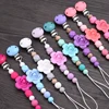 Baby Teether Pacifier Chain Silicone Wood Beads Pacifier Clips Infant Nipple Appease Soother Chain Clip Dummy Holder Nipple Clip 1