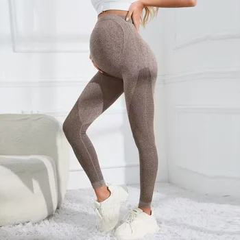 Women's Maternity Leggings Quick Dry Breathable Yoga High Waist Pants Slim Fit Highly Stretchy, Pregnant Women's Clothing