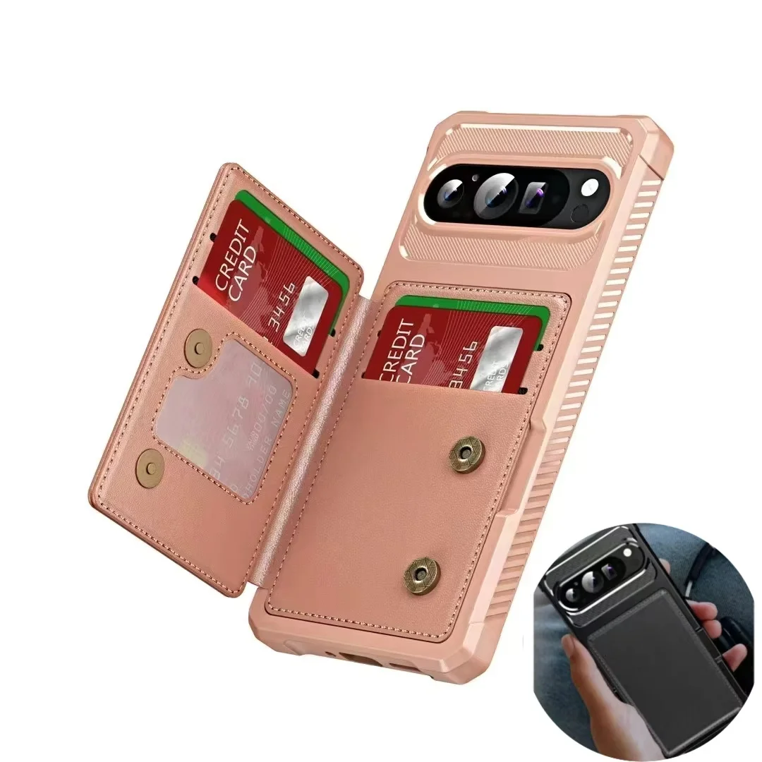 Luxury Leather Flip Wallet Phone Case with Card Holder and Anti-Drop Protection