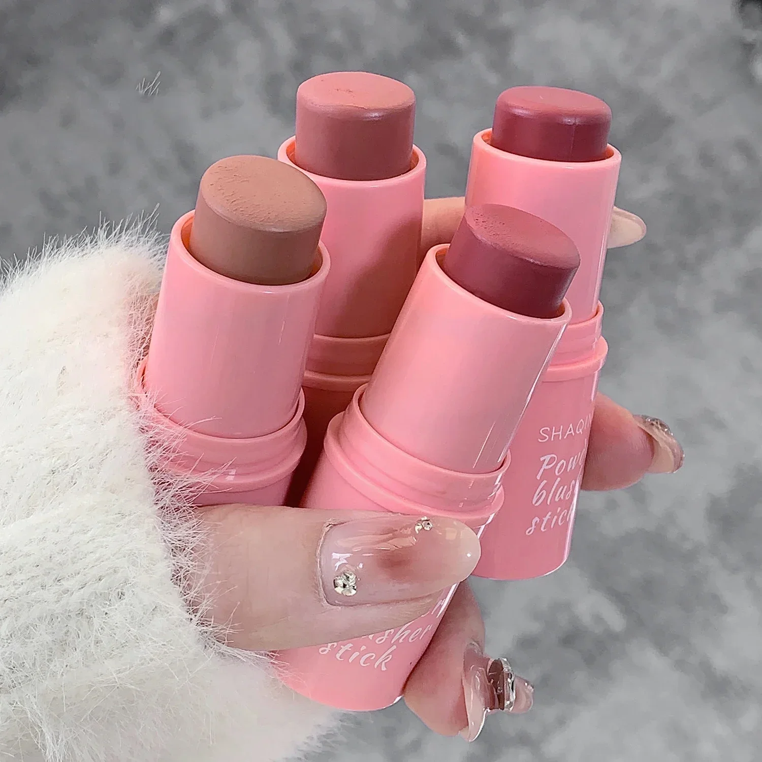 Rouge Blush Stick Waterproof Natural Cheek Blusher Cream High Color Rendering Brightening Skin Tone Korean Face Cosmetic blush stick facial blusher blush cream cream blusher