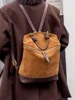 FIRMRANCH Splicing Frosted Cowhide Retro Simple Women's Backpack Anti-Theft Zipper Large Capacity Daily Commuting Pouch Fashion 1