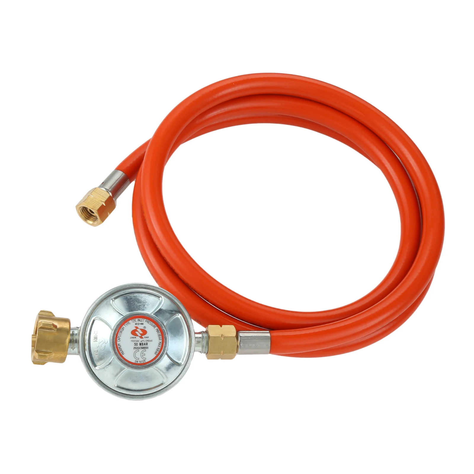 

1kit Gas Regulator Pressure 50 Mbar + Gas Hose 150cm Pipe 1/4 Inch Left Thread 1/2" R X 1/4" Lks LPG Adapter Grill Camping BBQ