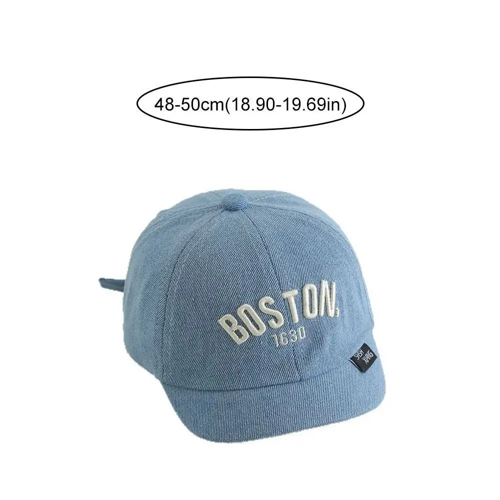 Casual Blue Denim Cap Short Brim Hip Hop Letter Baseball Cap 1-3Y Dome Baby Visor Hat Boys Girls