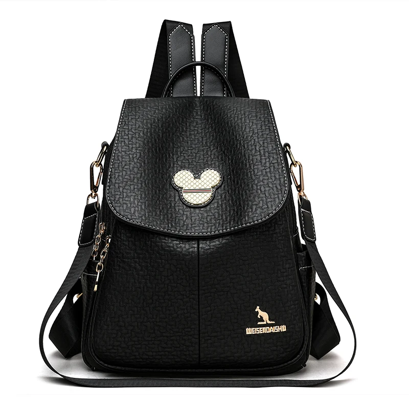 new Women luxury Fashion Top Genuine Leather Travel bag School bag classic trend Elegant Leather Bags for Women | Classy Leather Bags main image 3