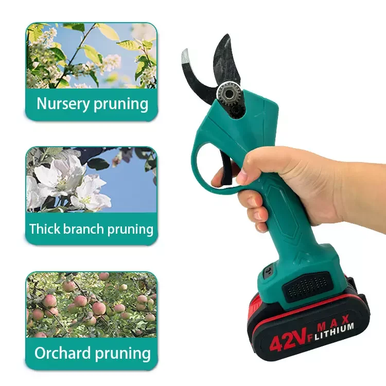 

Portable 42V Rechargeable Cordless Electric Garden Tree Trimming Handheld Pruner Gardening Scissors Pruning Shear With Battery