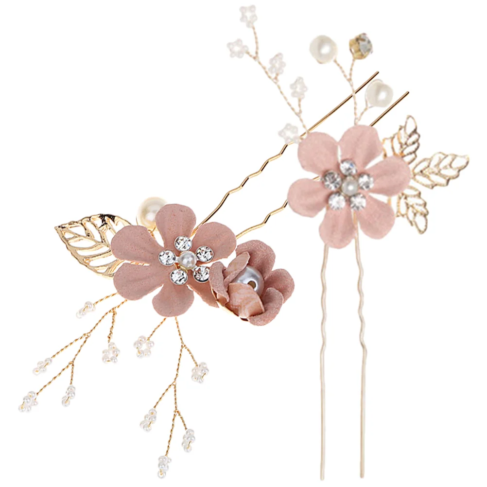 

2 Pcs Hair Decorations for Bride Accessories Wedding Pin Headpieces Headband Headbands