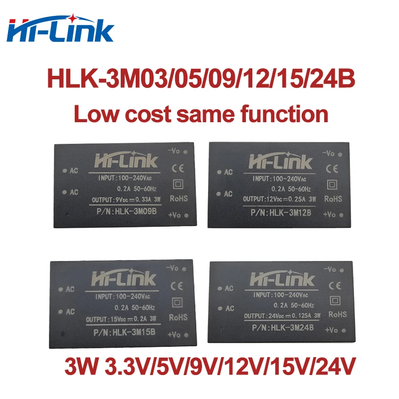 Hi-Link Low Cost 3W 3.3V/5V/9V/12V/15V/24V 220V HLK-3M03B/3M05B/3M09B/3M12B/3M15B/3M24B AC DC Power Supply Module power supply switching power supply