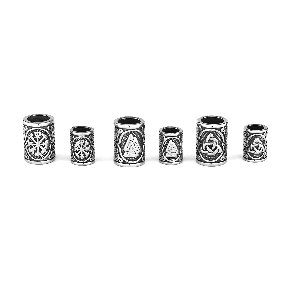 Stainless Steel Beads 6 Mm8mm Large Hole Hair Beard Bracelet Small Jewelry Making Accessories